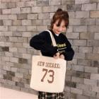Lettering Canvas Tote Bag 73 - Off-white - One Size