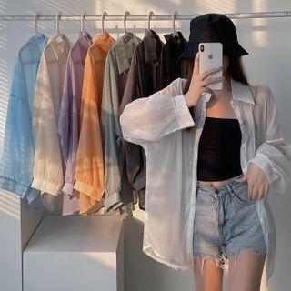 Multi-color Long-sleeve Shirt+tank Top
