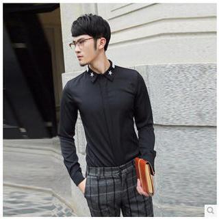 Long-sleeve Star Embroidered Shirt