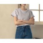 [dearest] Short-sleeve Waffle Top (gray) One Size