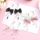 Lace Bow Faux Pearl Fringed Earring