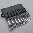 Set Of 11: Makeup Brush With Case With Case - 11 Pcs - Black - One Size
