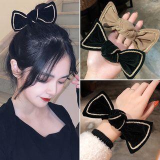 Bow-accent Velvet Hair Tie