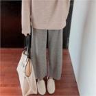 Rib-knit Pants Gray - One Size