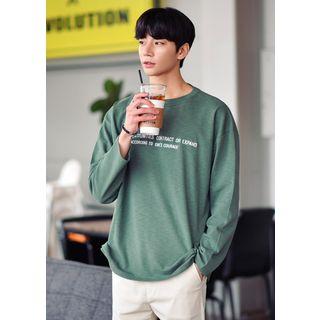 Text Embroidery Long-sleeve T-shirt