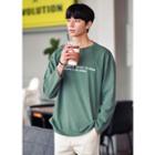 Text Embroidery Long-sleeve T-shirt