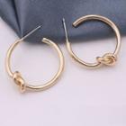 Knot Hoop Drop Earring 1 Pair - Gold - One Size