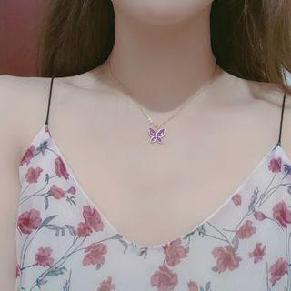 Glaze Butterfly Pendant Choker