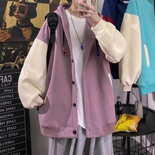 Two-tone Single-breasted Hoodie