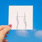 Curved Line Earring 1 Pair - Silver - One Size