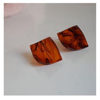 Curved Acrylic Square Earring