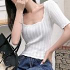 Short-sleeve Pointelle T-shirt