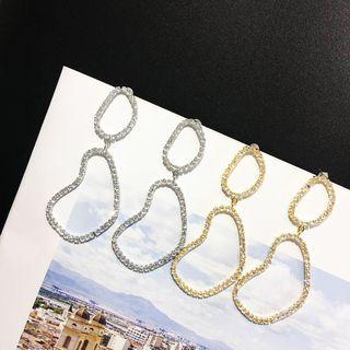 Rhinestone Irregular Hoop Dangle Earring