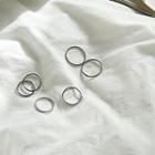Skinny Ring Set Of 6 Silver - One Size