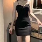 Spaghetti Strap Knotted Bodycon Dress