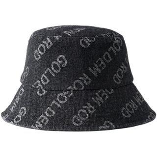Lettering Denim Cloche Hat