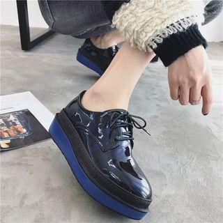 Platform Patent Lace Up Shoes