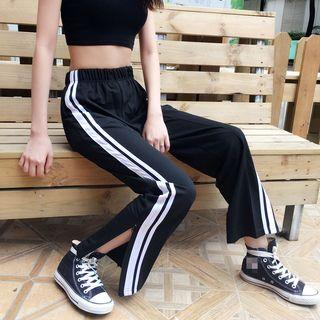 Color Panel Wide-leg Sweatpants