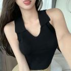 Collared Tank Top / Mini A-line Skirt