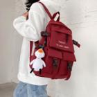 Letter Embroidered Bucked Backpack