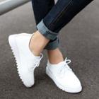 Plain Faux Leather Oxfords
