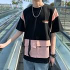 Color Block Short Sleeve Cargo Tee