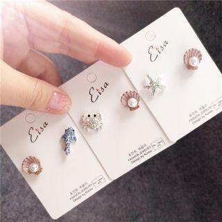 Non-matching Faux Pearl Fish / Crab / Starfish Earring