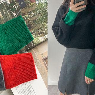 Contrast-cuff Sweater