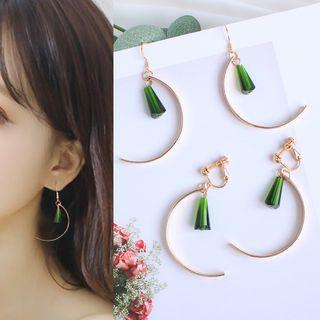 Artificial Crystal Half Hoop Dangle Earring