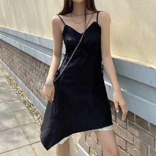 Spaghetti Strap Paneled Mini A-line Dress