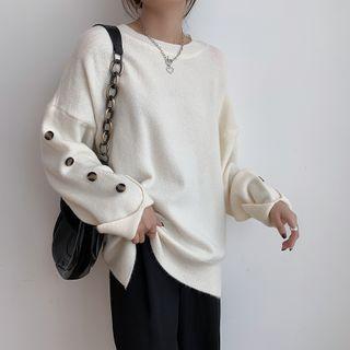 Plain Button Sweater