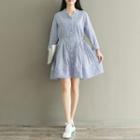 Striped Long-sleeve A-line Shirtdress