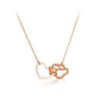 Simple And Creative Plated Rose Gold Hollow Heart-shaped Cat Claw 316l Stainless Steel Necklace Rose Gold - One Size