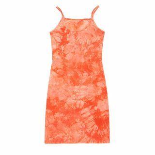 Spaghetti Strap Dye Print Mini Sheath Dress