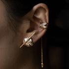 Geometric Alloy Earring 1 Pair - Eh1110 - Gold - One Size