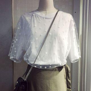 Mesh Layer Short-sleeve T-shirt