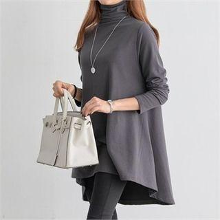 Turtleneck Fleece-lined Swing Top