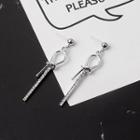 Rhinestone Alloy Knot Dangle Earring 1 Pair - Silver - One Size