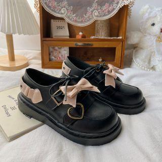 Ribbon Platform Lace-up Shoes