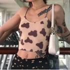 Spaghetti-strap Crow Prints Cropped Top