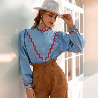 Wavy Trim Blouse
