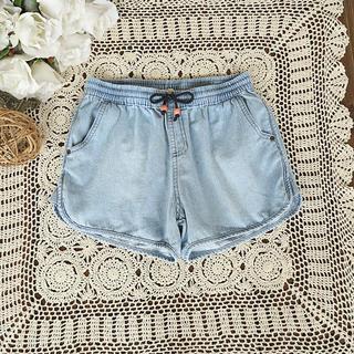 Drawstring Denim Shorts