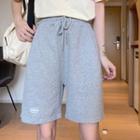 Wide-leg Plain Sweatshorts