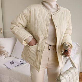 Drawstring Waist Quilting Jacket