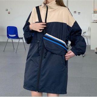 Drawstring Color Panel Jacket