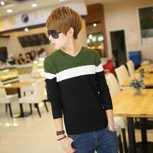 Striped V-neck Knit Top