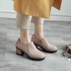 Bow Back Block Heel Ankle Boots