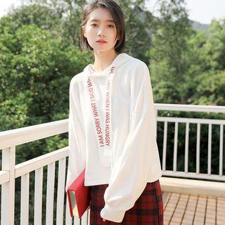 Lettering Strap Hoodie White - One Size
