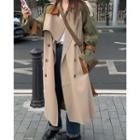 Two-tone Trench Coat Khakii - One Size