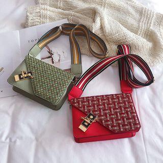 Square Striped Strap Crossbody Bag